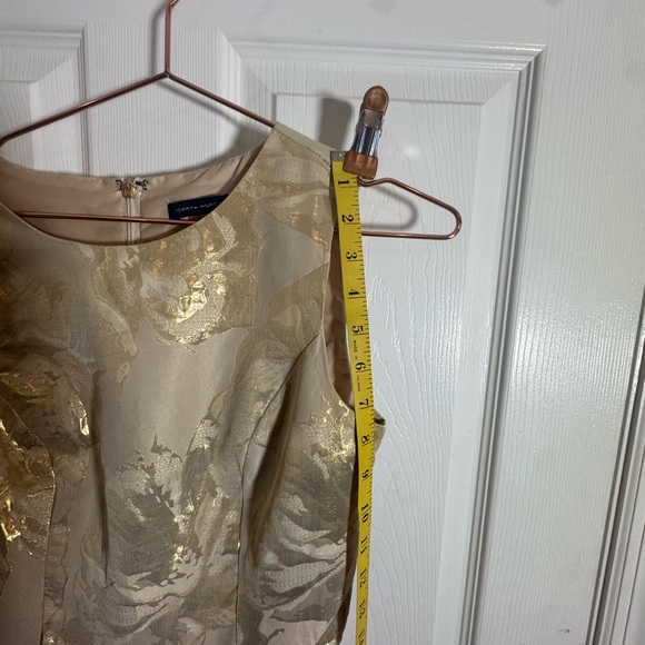 Tommy Hilfiger Gold Patterned Midi Dress - Picture 8 of 9